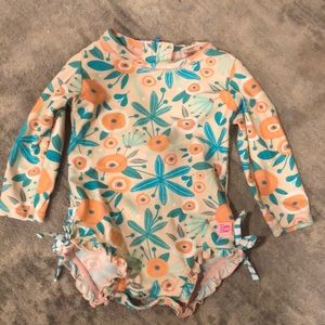 Ruffle butts sz 18-24m rash guard bathingsuit. Snap bottoms and half zip in back